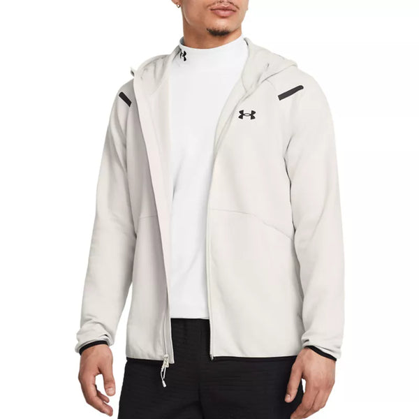 Felpa Con Cappuccio E Zip Intera Unstoppable Fleece - Bianco - Uomo