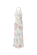 Robe Dos Nu À Imprimé – Blanc