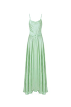 Abito in raso jacquard – Bambù verde