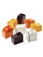 Accessories Silos - Assortiment De 2 Bougeoirs - Porcelaine - Orange