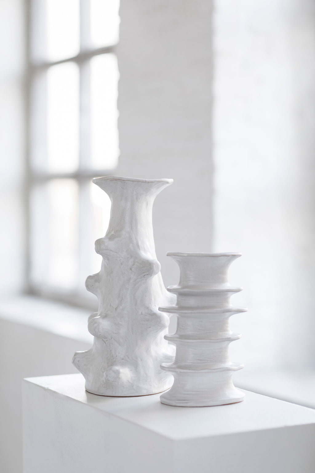 Marie Billy - Vase 02 - L - Grès - Blanc
