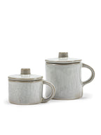 La Mère - Lot De 2 Tasses À Ristretto + Couvercles - Grès - Blanc Cassé