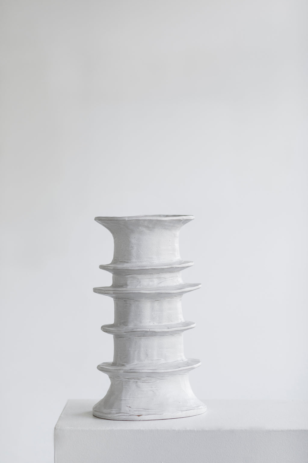 Marie Billy - Vase 02 - L - Grès - Blanc