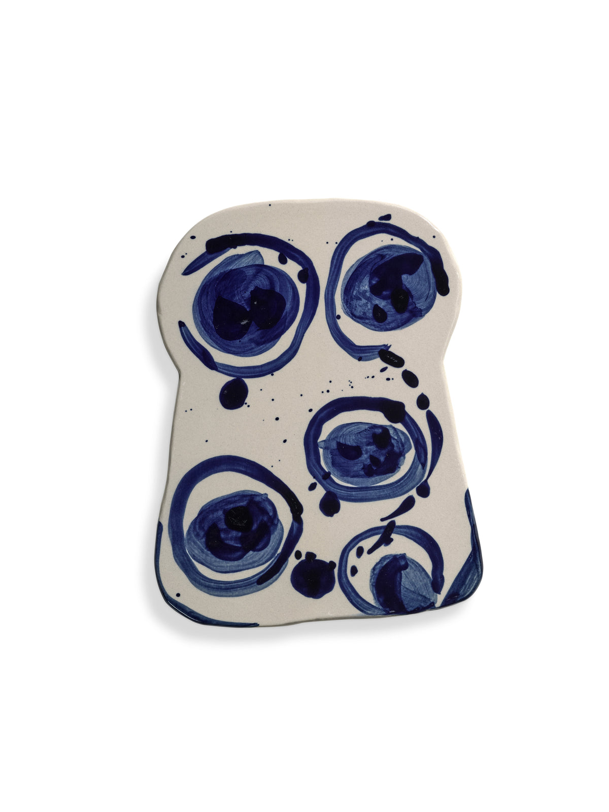 Sophia - Lot De 2 Plats De Service - Grès - Beige Bleu