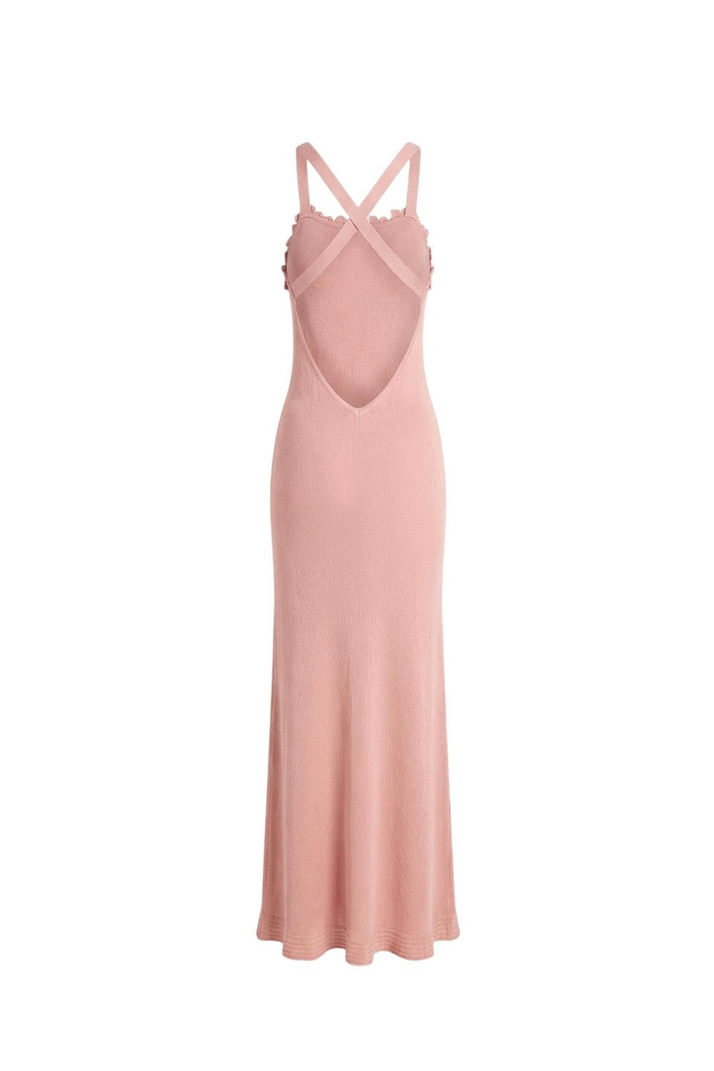 Vestido de Punto con Flores de Ganchillo – Rosa