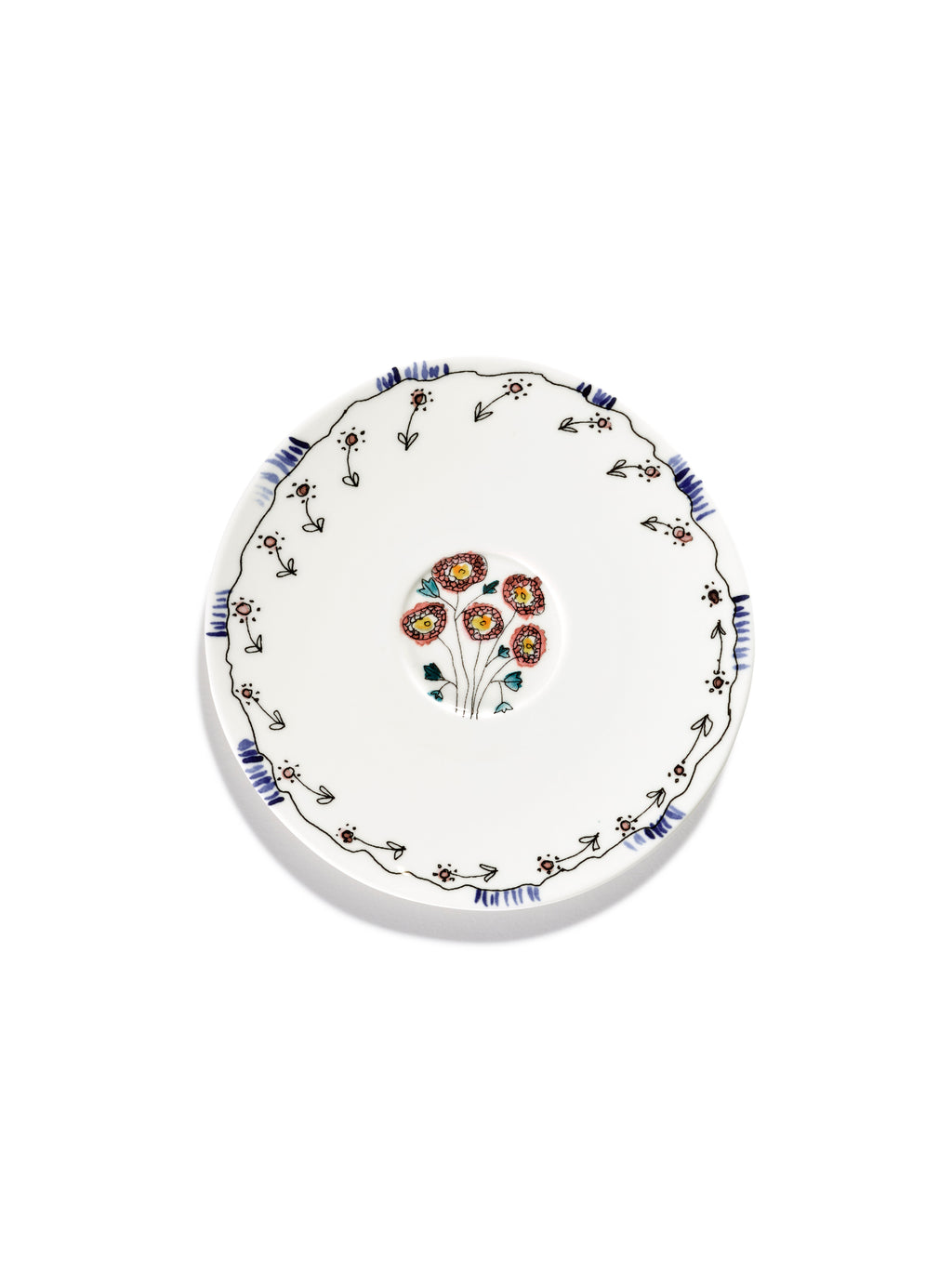 Midnight Flowers - Lot De 2 Soucoupes Pour Tasse À Thé - Porcelaine Bone China - Anemone Milk