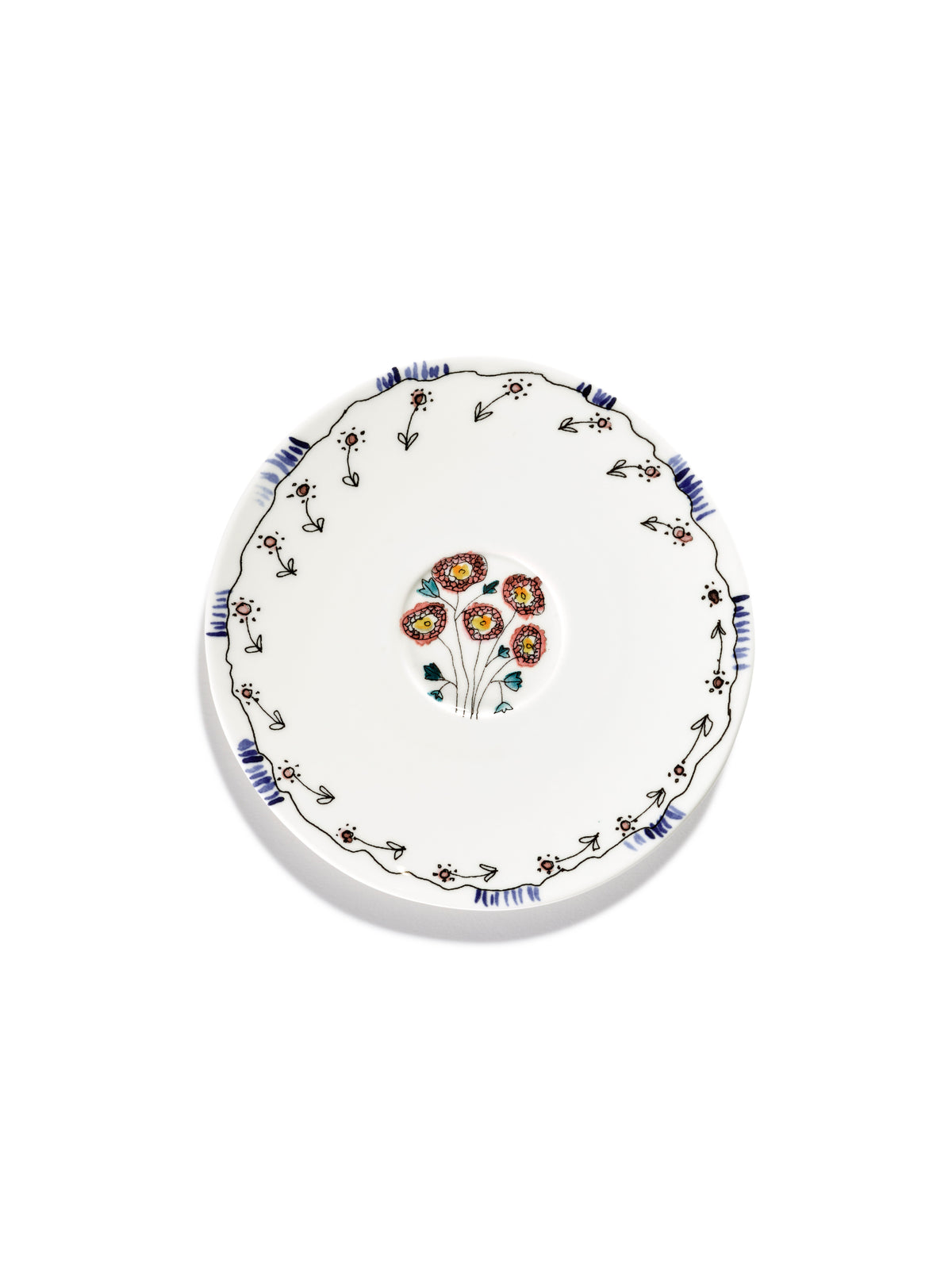 Midnight Flowers - Lot De 2 Soucoupes Pour Tasse À Thé - Porcelaine Bone China - Anemone Milk