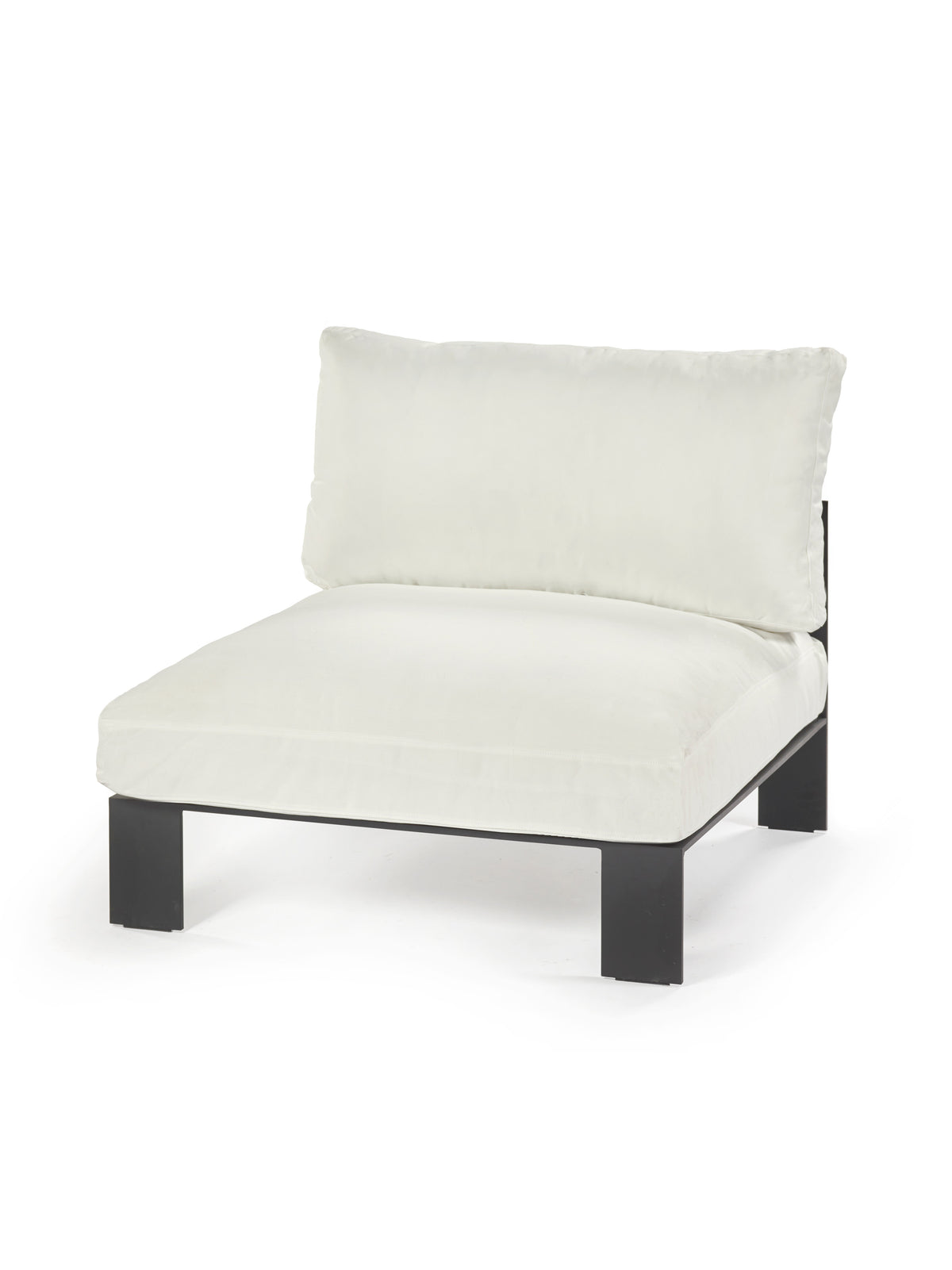 Bea Mombaers - Banc 1 Place + Coussin D'extérieur - Aluminium Et Tissu D'ameublement - Blanc