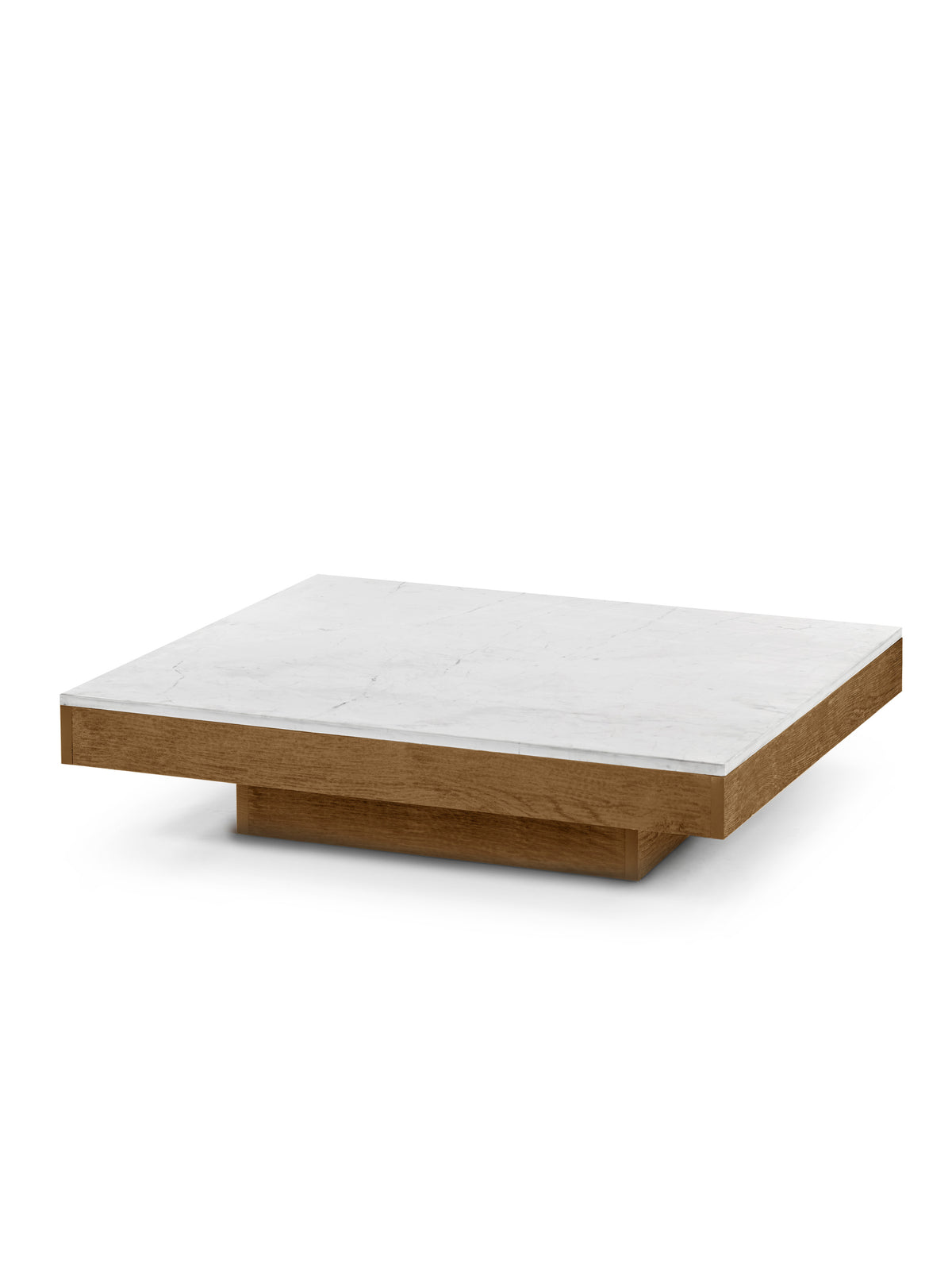 Rudolph - Table D'appoint - L - Chêne Et Marbre - Cognac/Blanc