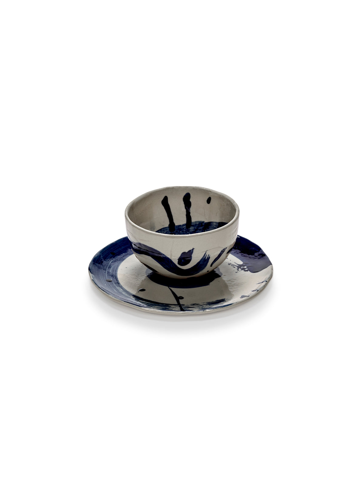 Sophia - Lot De 2 Bols À Céréales - Grès - Beige Bleu