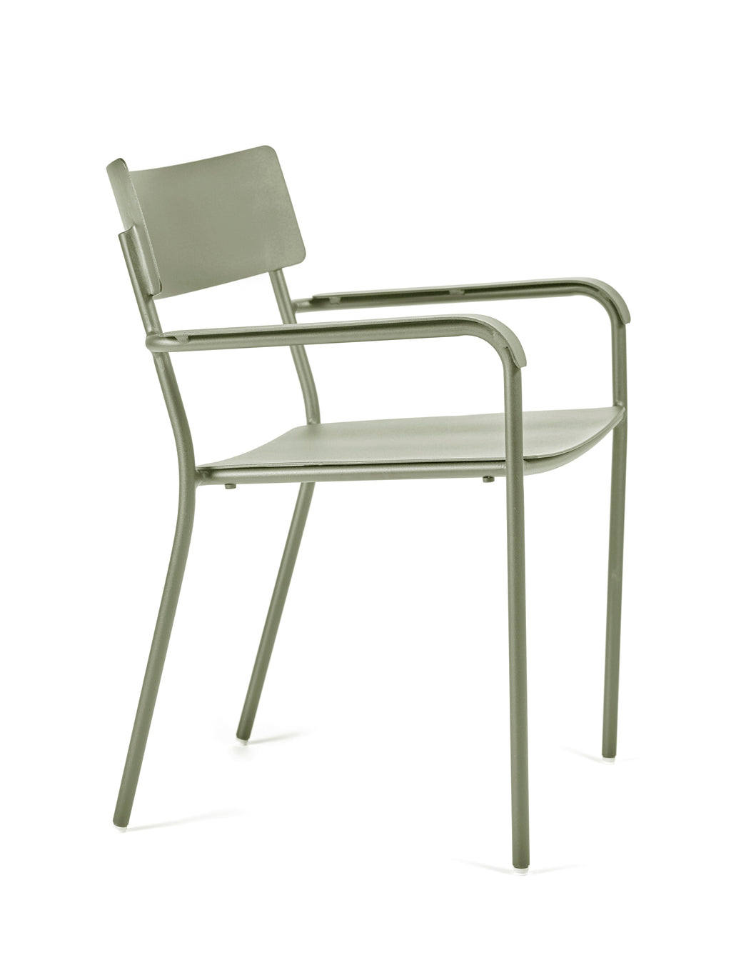 August - Chaise À Accoudoirs - Aluminium - Vert