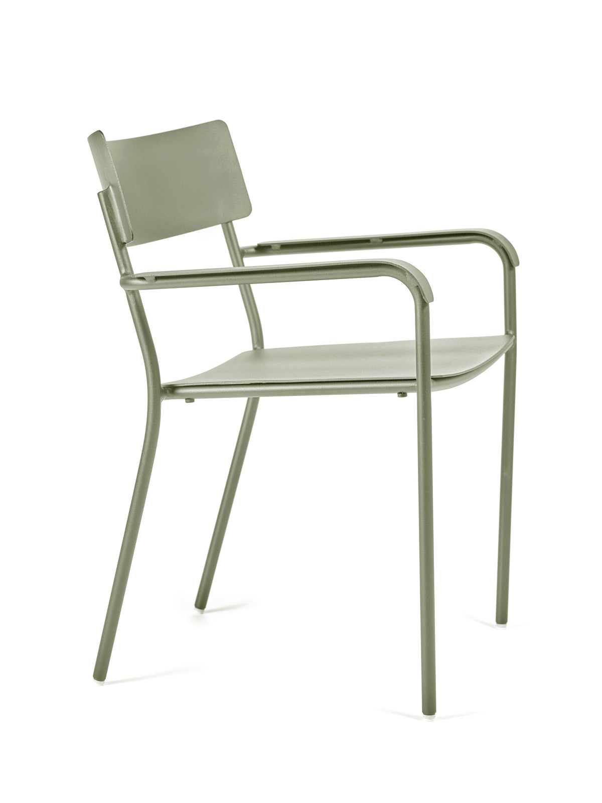 August - Chaise À Accoudoirs - Aluminium - Vert