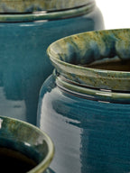 Glazed Shades - Pot De Fleurs - L - Terre Cuite - Bleu