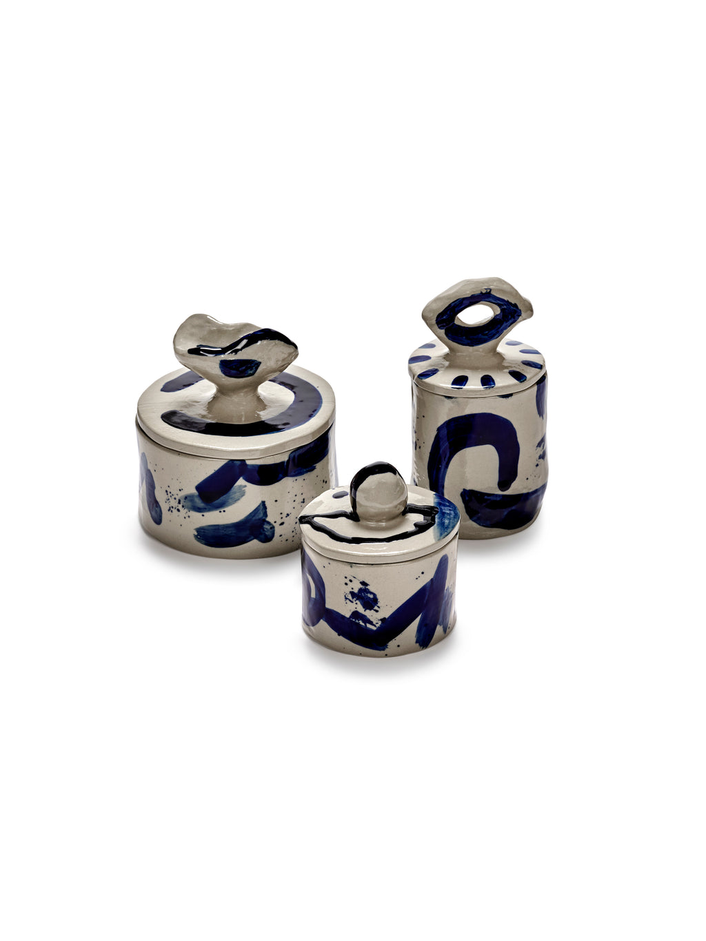 Sophia - Boîte De Rangement 01 - Grès - Beige Bleu