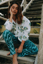 Pantalon Denim Chevron Green
