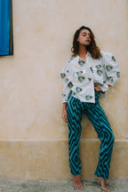 Pantalon Denim Chevron Green