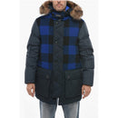 Utility Down Jacket With Buffalo Check Details And Detachabl