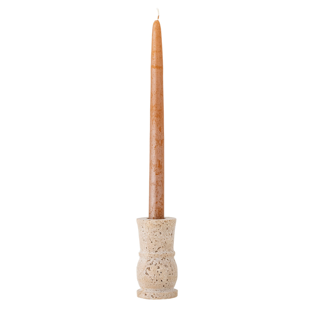Ilise - Candle Holder - Natural - Travertine