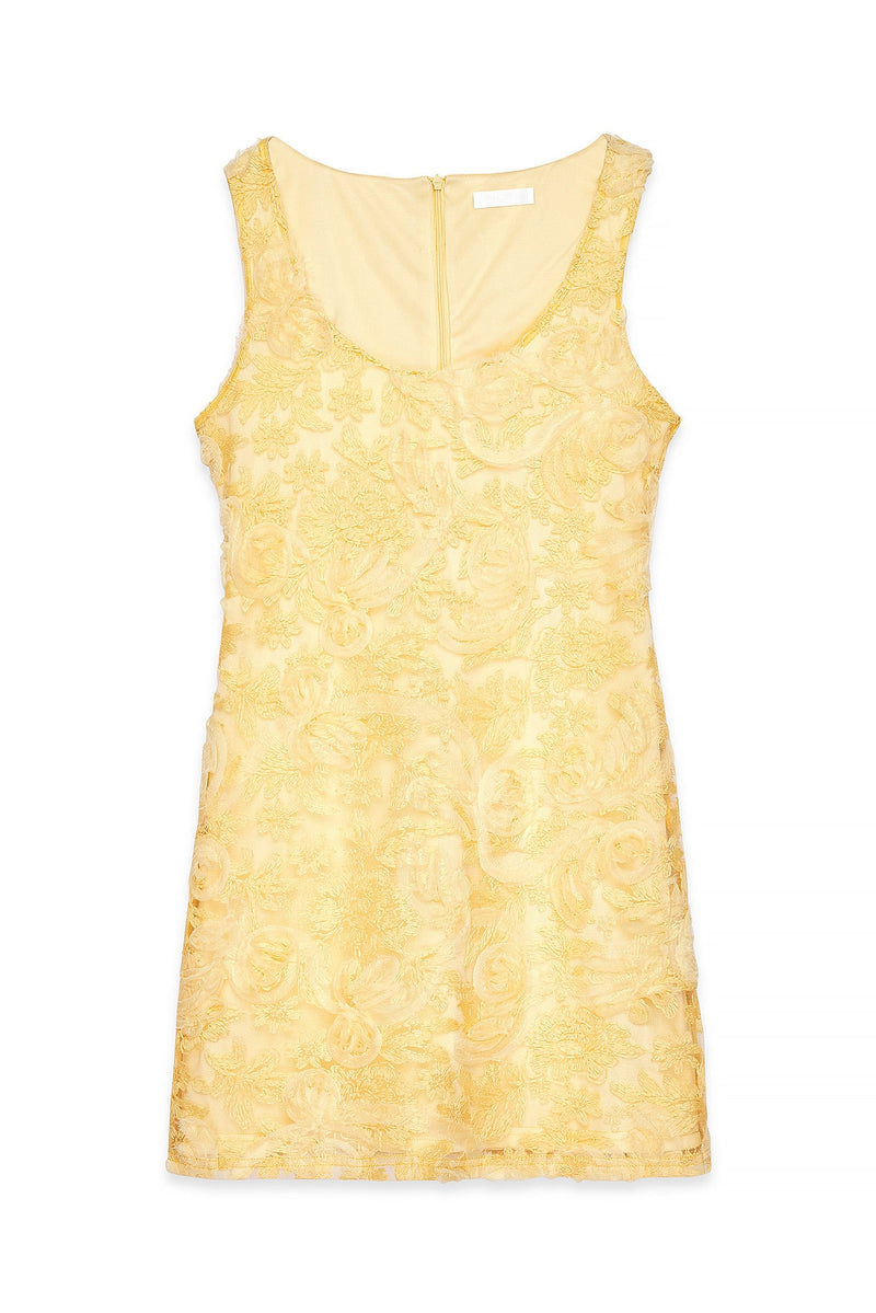 Robe Courte Structurée Jaune
