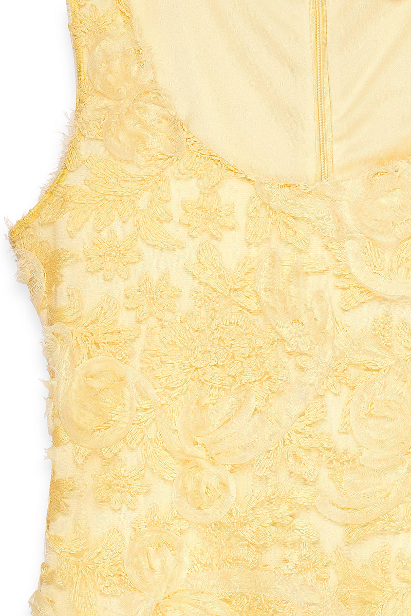 Robe Courte Structurée Jaune