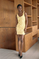 Robe Courte Structurée Jaune
