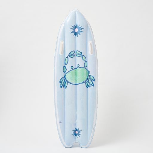 Matelas Surf Flottant Ride With Me Enfant - Imprimé Bleu Et Blanc