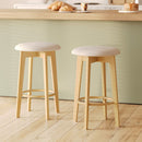 Tabouret de bar Vahina beige et bois clair 66 cm (lot de 2)