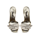 Valeria Sahara High-Heel Sandal with metallic leaf embroidery, reflecting nature's beauty and strength.