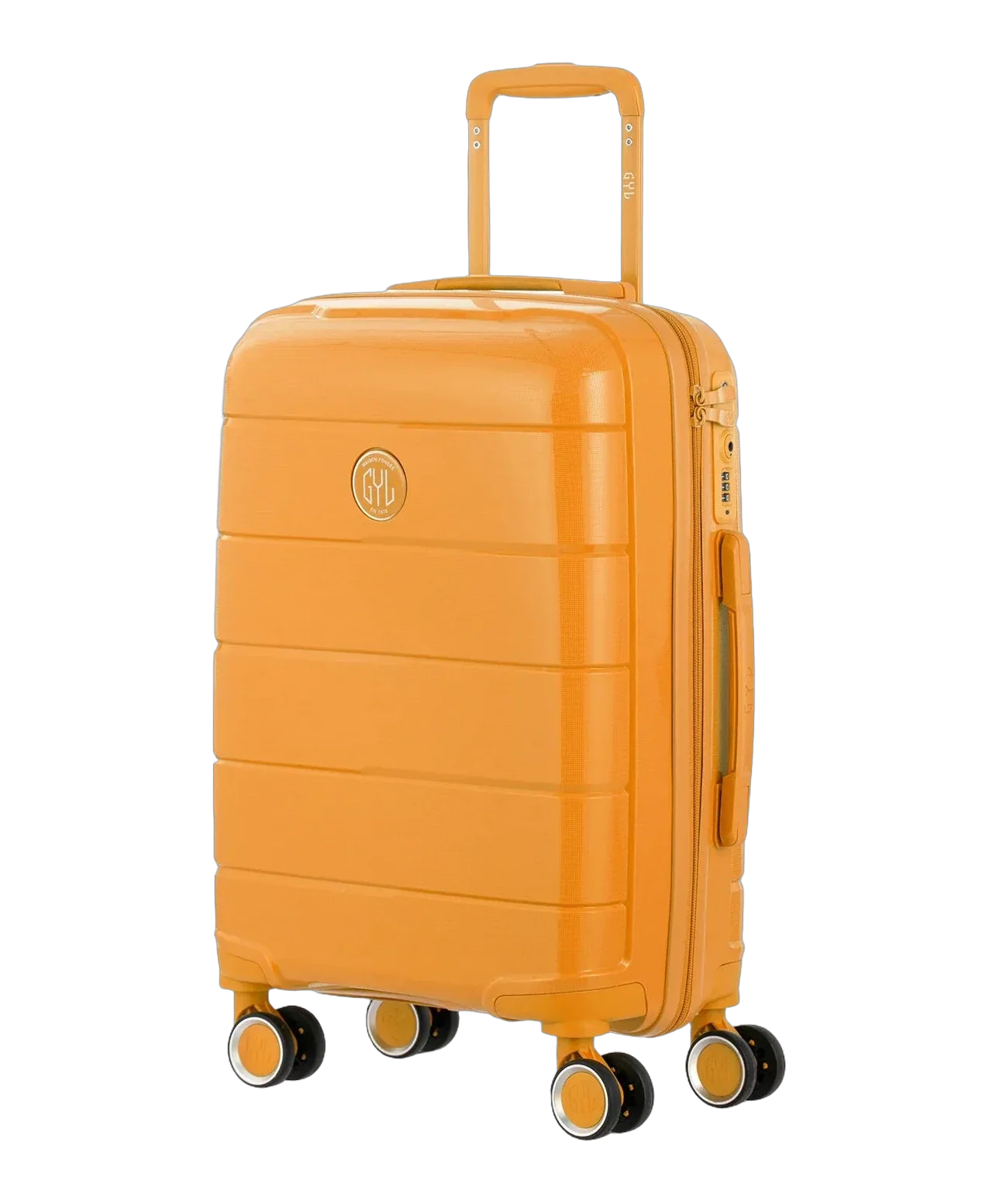 Valise cabine Citadine GYL jaune fonce vue trois quarts