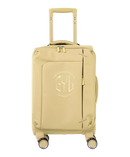 Valise Evasion GYL souple cabine 55 cm coloris champagne vue de face avec logo GYL