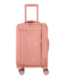 Valise Evasion GYL souple cabine 55 cm coloris rose-gold vue de face avec logo GYL