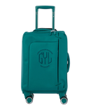 Valise Evasion GYL souple cabine 55 cm coloris sapin vue de face avec logo GYL