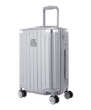 Valise Intemporelle en polycarbonate cabine 55 cm coloris argent vue trois quarts