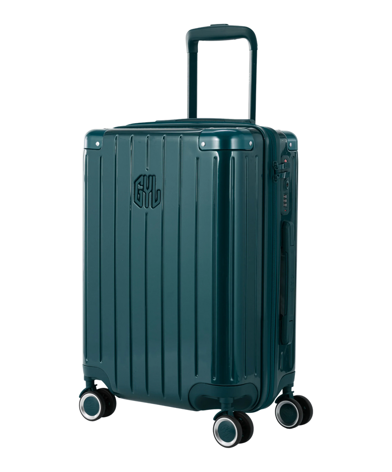 Valise Intemporelle en polycarbonate cabine 55 cm coloris vert sapin vue trois quarts