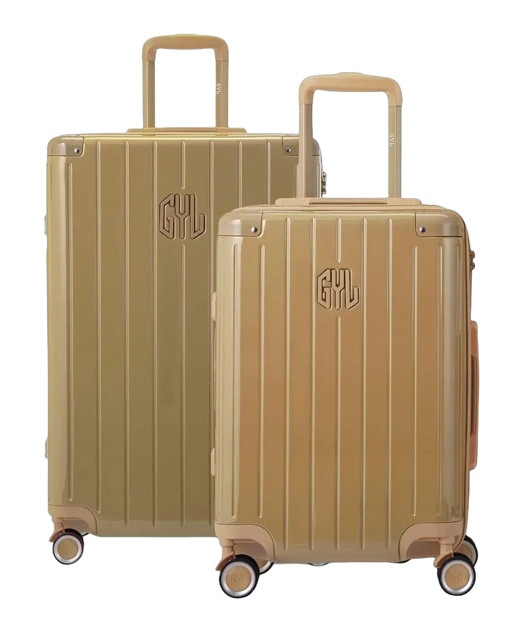 Valise rigide Intemporelle champagne vue trois quarts GYL