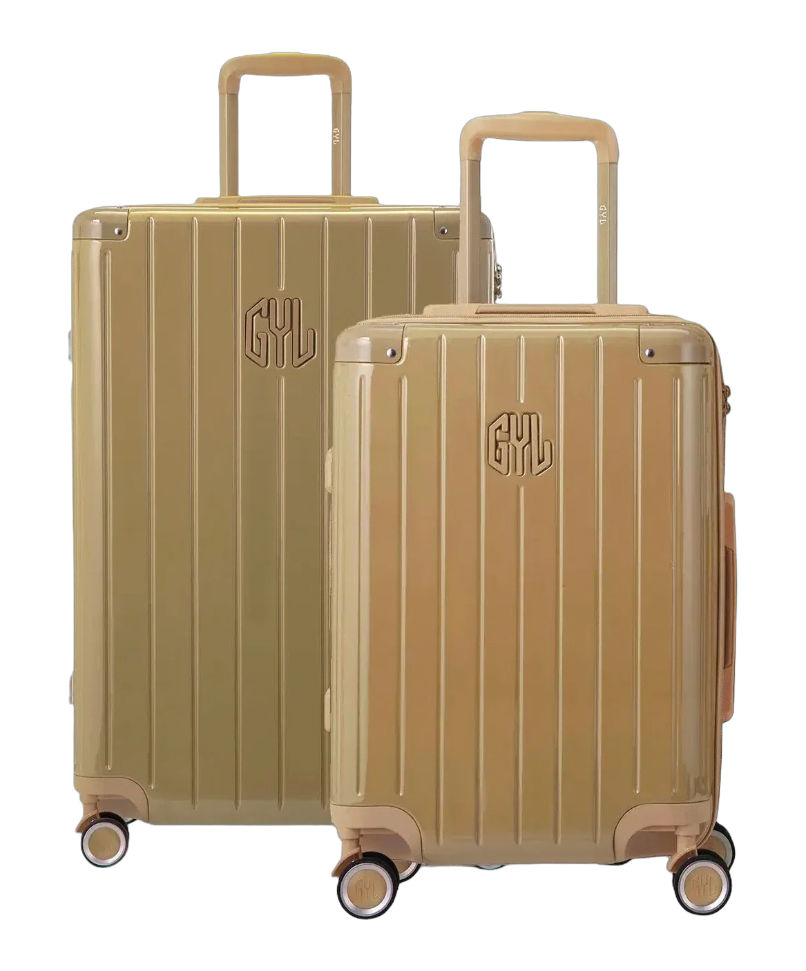 Valise rigide Intemporelle champagne vue trois quarts GYL