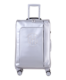Valise Evasion GYL souple semaine 65 cm coloris argent vue de face avec logo GYL