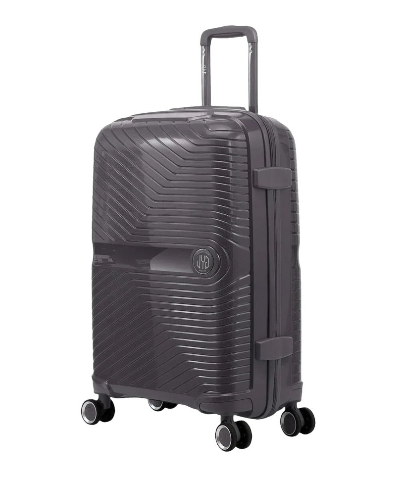 Valise moyenne Signature GYL argent vue trois quarts