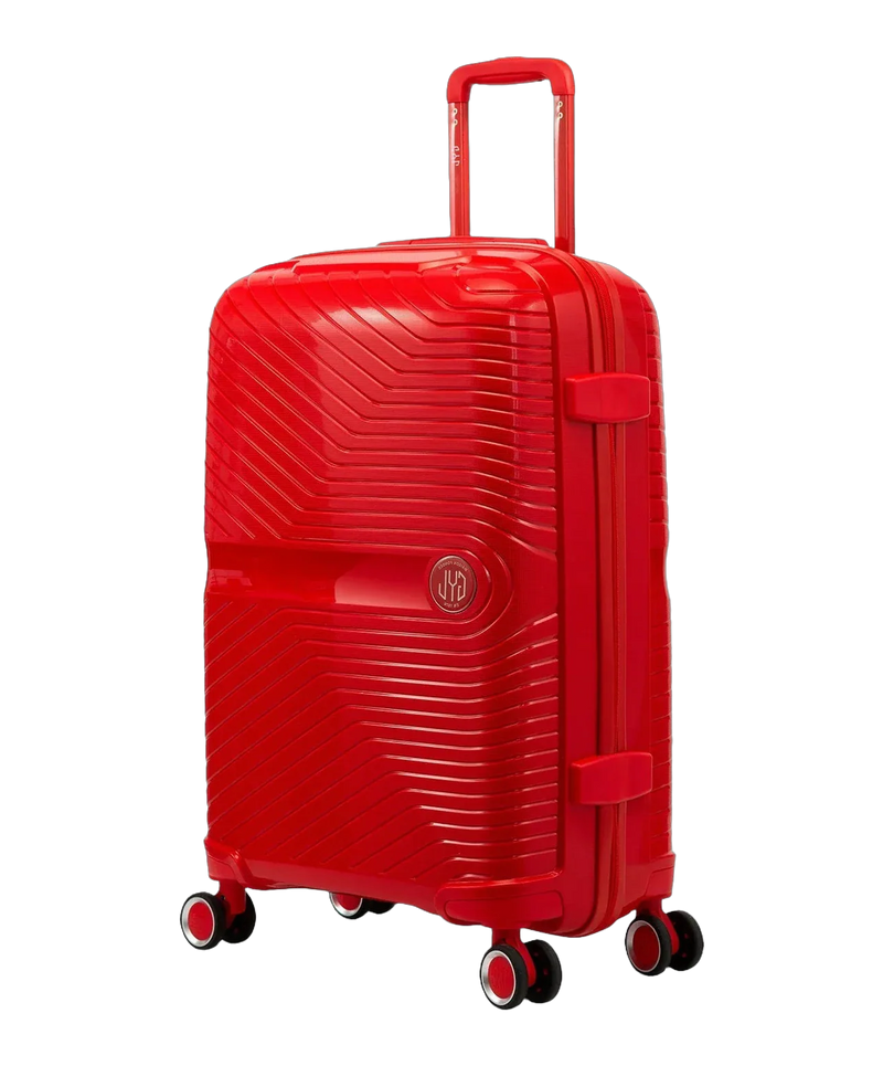 Valise moyenne Signature GYL rouge vue trois quarts