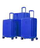 Valise rigide Intemporelle bleu vue de profil avec serrure TSA integree GYL