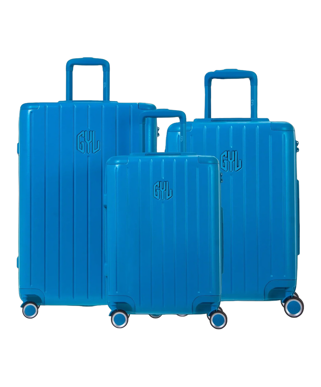 Set de 3 valises rigides Intemporelle menthe cabine semaine et soute face avant GYL