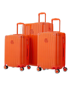 Set de 3 valises rigides Intemporelle orange fonce cabine semaine et soute face avant GYL