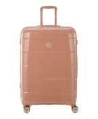 Valise Citadine en polypropylene soute 75 cm coloris champagne vue de face avec logo GYL
