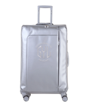 Valise Evasion GYL souple soute 75 cm coloris argent vue de face avec logo GYL