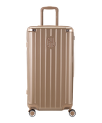 Valise Trunk GYL en polycarbonate Trunk L 75 cm coloris champagne vue de face avec logo GYL