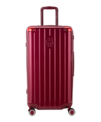Valise Trunk GYL en polycarbonate Trunk L 75 cm coloris rouge fonce vue de face avec logo GYL