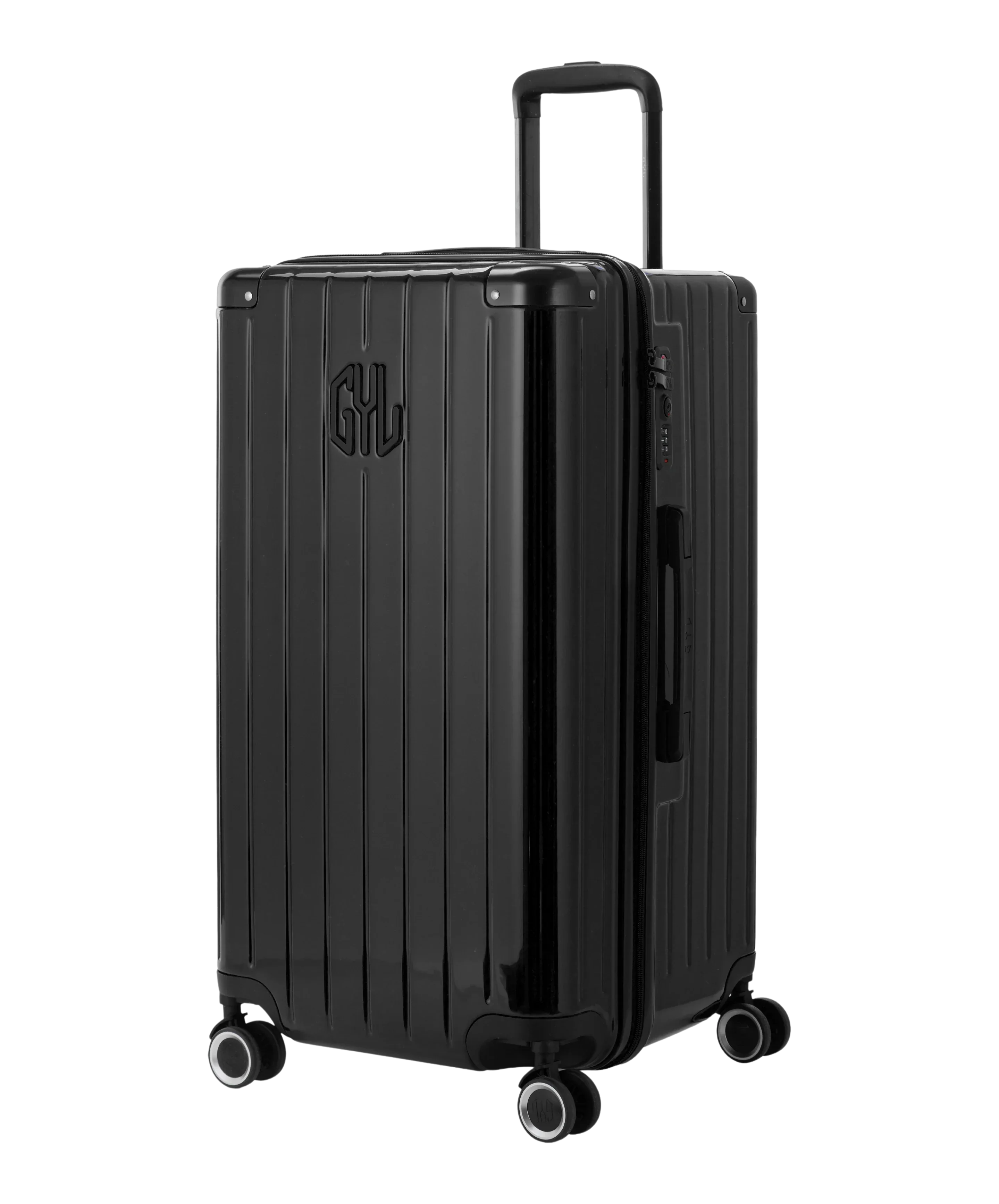 Valise Trunk L Intemporelle GYL en polycarbonate 71 cm coloris noir vue trois quarts avant
