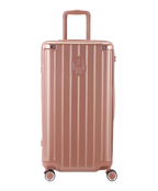 Valise Trunk GYL en polycarbonate Trunk L 75 cm coloris rose gold vue de face avec logo GYL