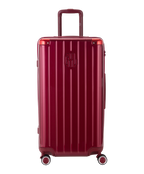 Valise Trunk L Intemporelle GYL en polycarbonate 71 cm coloris rouge fonce vue de face avec logo GYL en relief