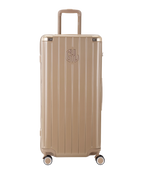 Valise Trunk GYL en polycarbonate Trunk XL 80 cm coloris champagne vue de face avec logo GYL